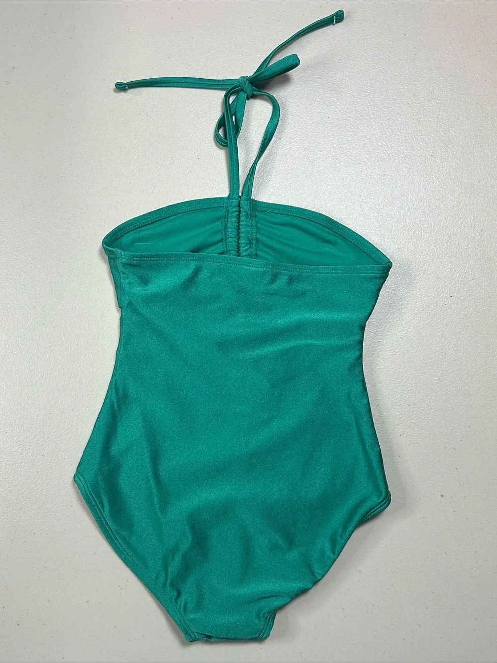 Art Class Girls One Piece Swimsuit Green Shimmer Halter Size S 6/7 NWT
